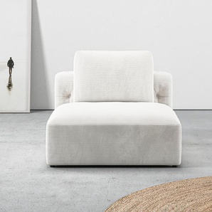 1,5-Sitzer RAUM.ID Cushid Sofas Gr. B/H/T: 107cm x 62cm x 109cm, Cord, weiß Einzelmodul, auch separat stellbar