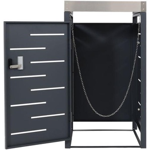 Mülltonnenverkleidung MCW-H40b, Mülltonnenbox, Pflanzkasten Edelstahl-Metall-Kombi 24 kg 110x60x62cm Erweiterbar