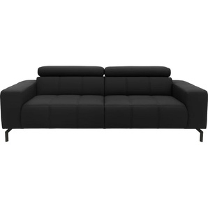 2,5-Sitzer DOMO COLLECTION Cunelli Sofas Gr. B/H/T: 238cm x 79cm x 104cm, Luxus-Kunstleder, Ohne Kopfteilverstellung, schwarz wahlweise inklusive 6-fach verstellbarer Kopfteilverstellung