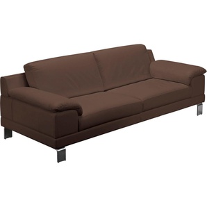 2,5-Sitzer EGOITALIANO Shakira, Design und Sitzkomfort auf hohem Niveau, tolle Details Sofas Gr. B/H/T: 216 cm x 84 cm x 92 cm, Leder BULL, braun (chocolate) bequeme Armlehne und Rückenlehne