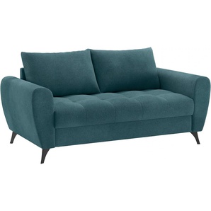 2,5-Sitzer HOME AFFAIRE Blackburn II Sofas Gr. B/H/T: 180cm x 71cm x 90cm, Microfaser, blau (memphis 13 petrol) Mit Kaltschaumpolsterung bis 140 kg belastbar