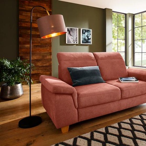 2,5-Sitzer HOME AFFAIRE Dalia Sofas Gr. B/H/T: 193cm x 83cm x 96cm, Luxus-Microfaser weich, ohne Kopfteilverstellung, orange (terra) mit Federkernpolsterung, wahlweise auch Kopftteilverstellung