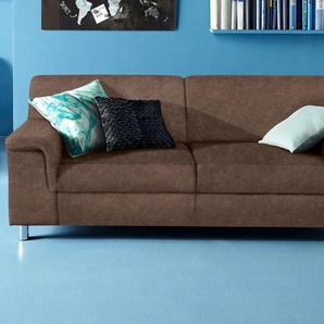 2,5-Sitzer INOSIGN Jamie Sofas Gr. B/H/T: 190cm x 72cm x 80cm, Microfaser PRIMABELLE, ohne Funktion, braun