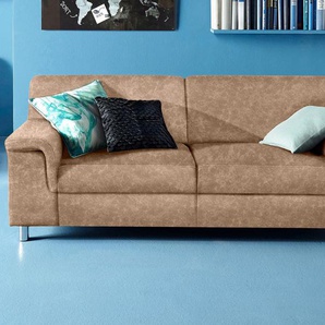 2,5-Sitzer INOSIGN Jamie Sofas Gr. B/H/T: 190cm x 72cm x 80cm, Microfaser PRIMABELLE, ohne Funktion, braun (café)