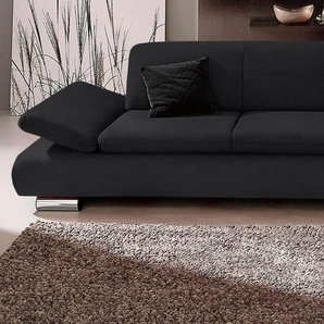 2,5-Sitzer MAX WINZER Toulouse modern und bequem, aktuelles Design, hoher Sitzkomfort Sofas Gr. B/H/T: 224cm x 75cm x 89cm, Luxus-Microfaser, schwarz mit klappbaren Armlehnen, Breite 224 cm