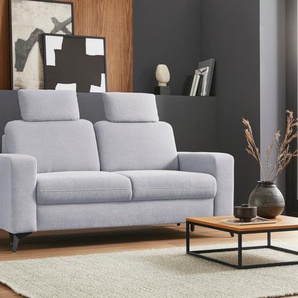 2,5-Sitzer PLACES OF STYLE Lolland Sofas Gr. B/H/T: 183cm x 88cm x 88cm, Struktur flausch, silberfarben (silber) mit Federkern, auch abwischbarem Bezug