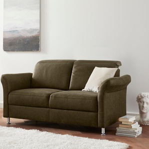 2,5-Sitzer SIT & MORE Darwin Sofas Gr. B/H/T: 179cm x 83cm x 96cm, Flachgewebe, ohne Kopfteilverstellung, grün (olive) inklusive Federkern, wahlweise mit Kopfteilverstellung