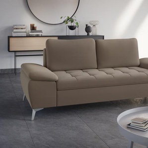 2,5-Sitzer SIT & MORE Latigo Sofas Gr. B/T: 211cm x 90cm, Flachgewebe, braun (macchiato) mit hochwertigen Metallfüßen