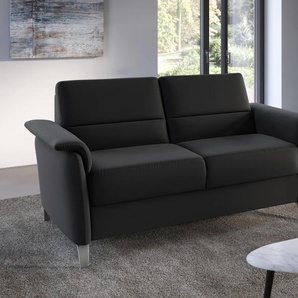 2,5-Sitzer SIT & MORE Palmera Sofas Gr. B/H/T: 179cm x 89cm x 89cm, Flachgewebe, schwarz Federkern-Polsterung, Steckvorrichtung für 2 Kopfstützen (optional)