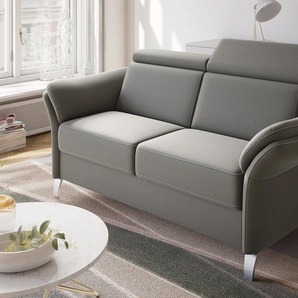 2,5-Sitzer SIT & MORE Vincenzo Sofas Gr. B/H/T: 186cm x 84cm x 93cm, Luxus-Microfaser, mit Kopfteilverstellung, grau