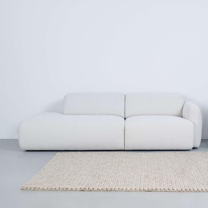 2-Sitzer ANDAS Myrland Sofas Gr. B/H/T: 220cm x 72cm x 99cm, Chenille, Ottomane links, beige (cream) Breite 220 cm, Chenille, Easy Clean Stoff, mit Kaltschaum