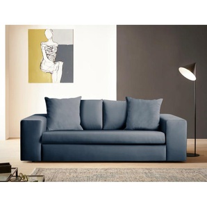 2-Sitzer ANDAS SLEETLAND XXL in Samtvelours oder Vintage-Leder-Optik Sofas Gr. B/H/T: 230 cm x 72 cm x 113 cm, Samtvelours, grau (anthrazit) 2-Sitzer Sofas besonders groß und bequem