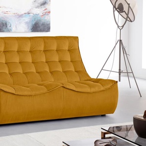 2-Sitzer CALIA ITALIA Banjo, italienisches Doppelsofa, als oder Modulsofa Sofas Gr. B/H/T: 162 cm x 88 cm x 102 cm, Lu x us-Microfaser, orange (becco doca) 2-Sitzer Sofas Design und Komfort im Einklang