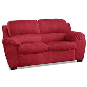 2-Sitzer COTTA Dani, rot, B:146cm H:87cm T:89cm, Luxus-Microfaser aus 100% Polyester, Luxus-Kunstleder, NaturLEDER (echtes Rindsleder), Sofas