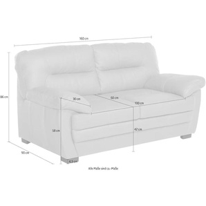 2-Sitzer COTTA Royale Sofas Gr. B/H/T: 160cm x 86cm x 90cm, Luxus-Microfaser, beige (creme)