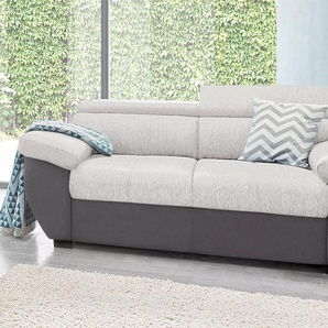 2-Sitzer COTTA Speedway Sofas Gr. B/H/T: 195cm x 74cm x 103cm, Kunstleder SOFTLUX-Struktur, mit Kopfteilverstellung, lila (fango/pearl)