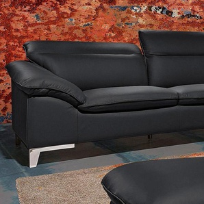 2-Sitzer COTTA Teresa Sofas Gr. B/H/T: 222cm x 84cm x 109cm, Luxus-Kunstleder, mit Kopfteilverstellung, schwarz Frei im Raum stellbar