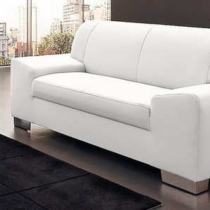 2-Sitzer DOMO COLLECTION Alisson Sofas Gr. B/H/T: 164cm x 75cm x 83cm, Luxus-Kunstleder, ohne Funktion, weiß