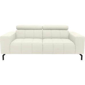 2-Sitzer DOMO COLLECTION Cunelli Sofas Gr. B/H/T: 208cm x 79cm x 104cm, Luxus-Kunstleder, Mit Kopfteilverstellung, weiß wahlweise inklusive 6-fach verstellbarer Kopfteilverstellung