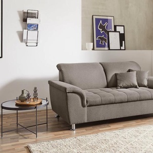 2-Sitzer DOMO COLLECTION Franzi Sofas Gr. B/H/T: 190cm x 81cm x 105cm, Struktur fein, mit Kopfteilverstellung, grau (stone) wahlweise mit Kopfteilverstellung, inklusive Zierkissen