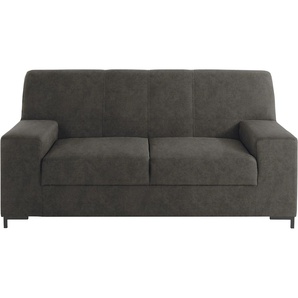 2-Sitzer DOMO COLLECTION Ledas Sofas Gr. B/H/T: 170cm x 83cm x 88cm, Luxus-Microfaser, grau (anthrazit) small, in vielen Farben erhältlich