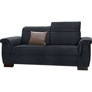 2-Sitzer DOMO COLLECTION Sully Sofas Gr. B/H/T: 193cm x 84cm x 102cm, Kunstleder SOFTLUX, mit Rückenverstellung, schwarz wahlweise mit Rückenverstellung