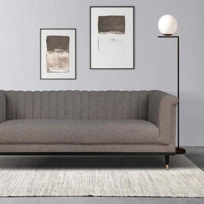 2-Sitzer GUIDO MARIA KRETSCHMER HOME & LIVING Chamby Sofas Gr. B/H/T: 180cm x 71cm x 85cm, Struktur, grau (taupe) mit Holzrahmen unten und Steppung im Lehnenbereich