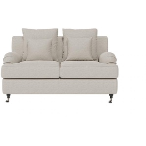 2-Sitzer GUIDO MARIA KRETSCHMER HOME & LIVING NORIN Sofas Gr. B/H/T: 163cm x 92cm x 105cm, Flachgewebe, beige (creme) zwei Fußarten: vorne - Rollen, hinten Holzfüße