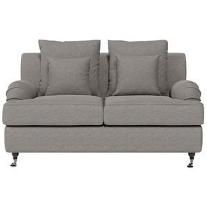 2-Sitzer GUIDO MARIA KRETSCHMER HOME & LIVING NORIN Sofas Gr. B/H/T: 163cm x 92cm x 105cm, Flachgewebe, grau (hellgrau) zwei Fußarten: vorne - Rollen, hinten Holzfüße