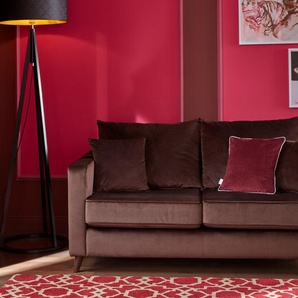 2-Sitzer GUIDO MARIA KRETSCHMER HOME&LIVING Renesse Sofas Gr. B/H/T: 163 cm x 90 cm x 90 cm, Samtvelours, braun (espresso) lose Kissen, Keder an Sitzkissen