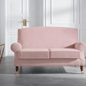 2-Sitzer GUIDO MARIA KRETSCHMER HOME & LIVING Rennes Sofas Gr. B/H/T: 160cm x 90cm x 93cm, Samtoptik, rosa (rosé) in Samtoptik oder Baumwoll-Mix