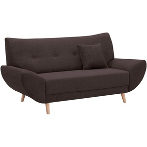 2-Sitzer HOME AFFAIRE Basta Sofas Gr. B/H/T: 174cm x 80cm x 82cm, Chenille, braun (dunkelbraun)