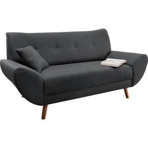 2-Sitzer HOME AFFAIRE Basta Sofas Gr. B/H/T: 174cm x 80cm x 82cm, Luxus-Microfaser Lederoptik, schwarz