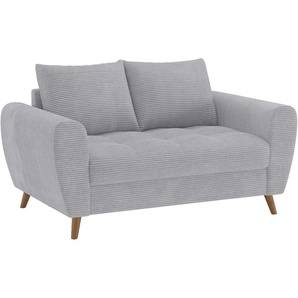 2-Sitzer HOME AFFAIRE Blackburn II Sofas Gr. B/H/T: 160cm x 71cm x 90cm, Cord, grau (stripes 8637 warm grey) Wahlweise mit Kaltschaumpolsterung bis 140 kg belastbar