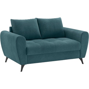 2-Sitzer HOME AFFAIRE Blackburn II Sofas Gr. B/H/T: 160cm x 71cm x 90cm, Microfaser, blau (memphis 13 petrol) Mit Kaltschaumpolsterung bis 140 kg belastbar