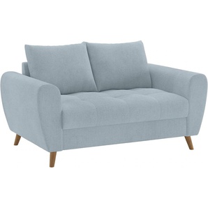 2-Sitzer HOME AFFAIRE Blackburn II Sofas Gr. B/H/T: 160cm x 71cm x 90cm, Soft clean, blau (novaclean avanti 14 blue grey) Mit Kaltschaumpolsterung bis 140 kg belastbar