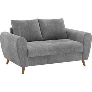 2-Sitzer HOME AFFAIRE Blackburn II Sofas Gr. B/H/T: 160cm x 71cm x 90cm, Velours, grau (dolce 16 graphite) Wahlweise mit Kaltschaumpolsterung bis 140 kg belastbar