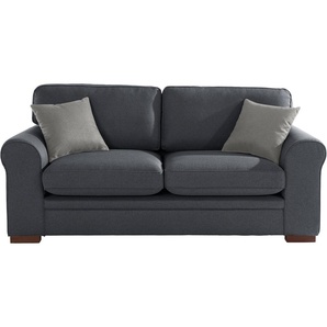 2-Sitzer HOME AFFAIRE Broughton Sofas Gr. B/H/T: 203cm x 92cm x 94cm, Struktur fein, grau weicher Sitzkomfort, incl. 2 Zierkissen, Keder