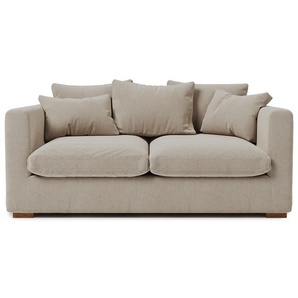 2-Sitzer HOME AFFAIRE Coray Sofas Gr. B/H/T: 175 cm x 80 cm x 113 cm, Struktur grob, beige (sand) extra weich und kuschelig, Füllung mit Federn Daunen