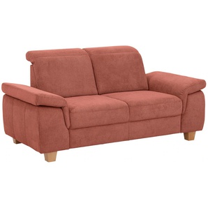 2-Sitzer HOME AFFAIRE Dalia Sofas Gr. B/H/T: 173cm x 83cm x 96cm, Luxus-Microfaser weich, ohne Kopfteilverstellung, orange (terra) mit Federkernpolsterung, wahlweise auch Kopftteilverstellung