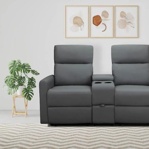 2-Sitzer HOME AFFAIRE Daoulas, 2er-Kinosofa, TV-Sessel, Multimedia-Sofa Sofas Gr. B/H/T: 167 cm x 102 cm x 95 cm, Kunstleder, grau (anthrazit) Kinosofa mit Relaxfunktion, Getränkehalter und Stauraum