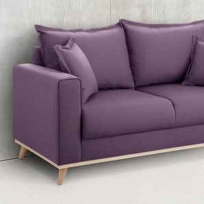 2-Sitzer HOME AFFAIRE Edina Sofas Gr. B/H/T: 162cm x 74cm x 84cm, Baumwollmix, lila (aubergine) auch in Baumwollmix-Bezug, im skandinavischem Stol