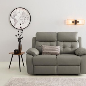 2-Sitzer HOME AFFAIRE Lannilis Sofas Gr. B/H/T: 158cm x 99cm x 92cm, Kunstleder, manuelle Relaxfunktion, grau (hellgrau) mit manueller und elektrischer Relaxfunktion