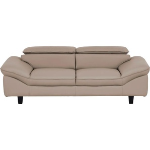 2-Sitzer HOME AFFAIRE Pilot Sofas Gr. B/T: 202cm x 108cm, Kunstleder SOFTLUX, beige (sand) Zweisitzer mit Kopfteilverstellung