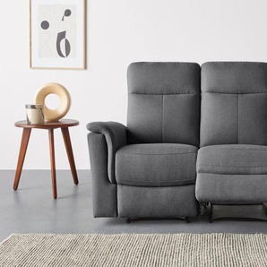 2-Sitzer HOME AFFAIRE Southbrook Sofas Gr. B/H/T: 144cm x 99cm x 92cm, Webstoff, manuelle Relaxfunktion, grau (anthrazit) mit manueller und elektrischer Relaxfunktion