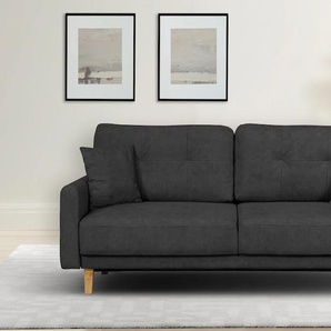 2-Sitzer HOME AFFAIRE Triplo Sofas Gr. B/H/T: 165cm x 89cm x 100cm, Samtoptik, schwarz mit Steppung im Rückenbereich, incl. Zierkissen, BTH: 16510089 cm