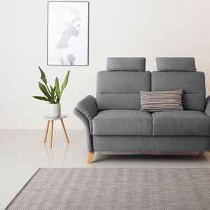 2-Sitzer HOME AFFAIRE Westerland Sofas Gr. B/H/T: 166cm x 90cm x 89cm, Chenille-Optik, mit Armlehnfunktion, grau Federkern-Polsterung. wahlweise mit Armlehnfunktion