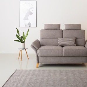 2-Sitzer HOME AFFAIRE Westerland Sofas Gr. B/H/T: 166cm x 90cm x 89cm, Chenille-Optik, ohne Armlehnfunktion, braun (latte) Federkern-Polsterung. wahlweise mit Armlehnfunktion