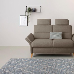 2-Sitzer HOME AFFAIRE Westerland Sofas Gr. B/H/T: 166cm x 90cm x 89cm, Olympia EASY CLEAN, ohne Armlehnfunktion, grau (taupe) Federkern-Polsterung. wahlweise mit Armlehnfunktion