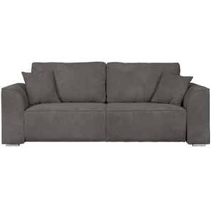 2-Sitzer INOSIGN Beatrice Sofas Gr. B/H/T: 195cm x 92cm x 107cm, Cord, grau incl. 2 großen Zierkissen in Korpusfarbe